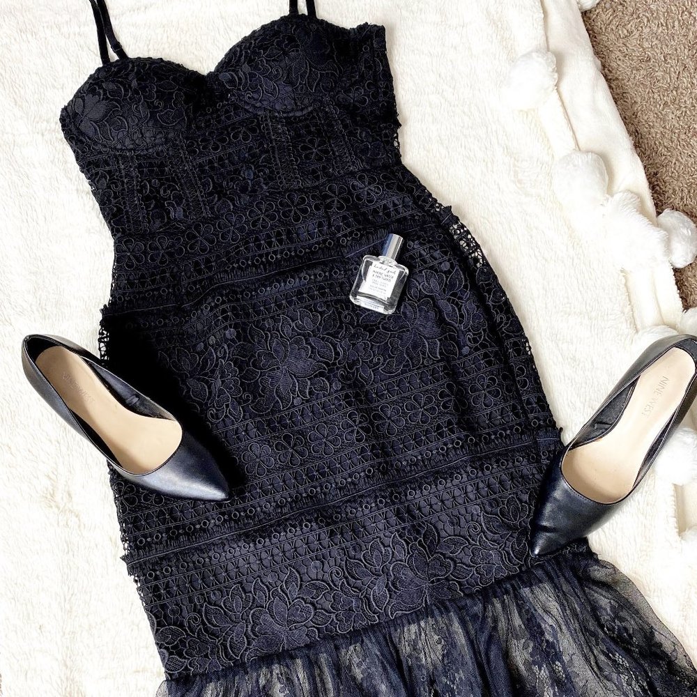 Black Crochet Dress